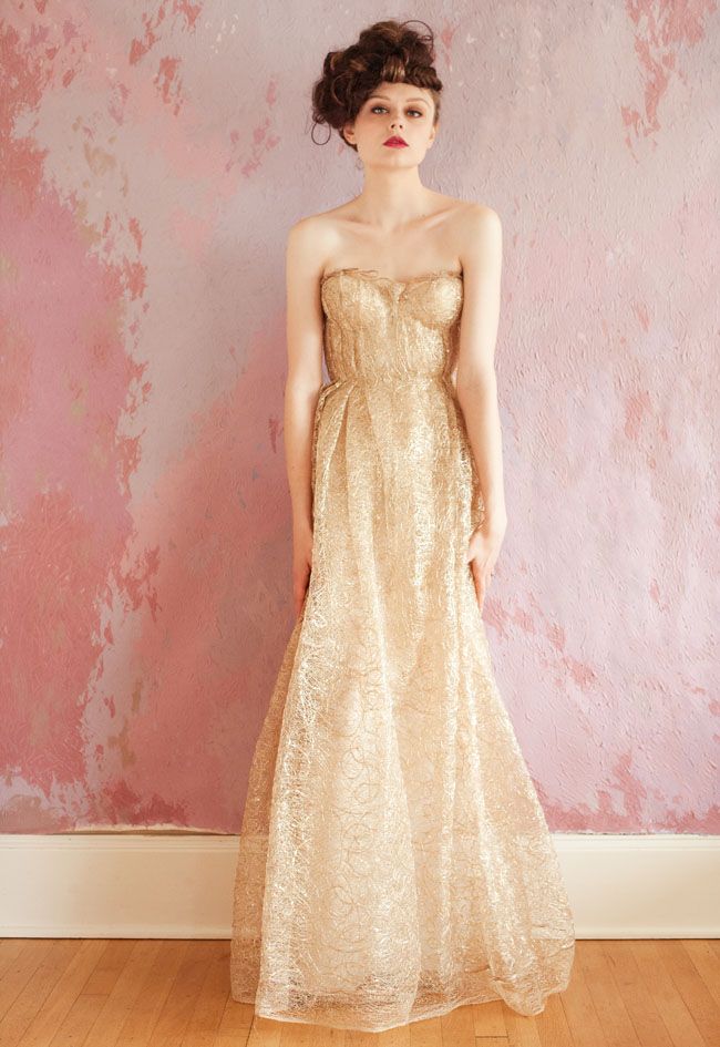 gold-lace-sweetheart-wedding-dress-with-a-line-silhouette